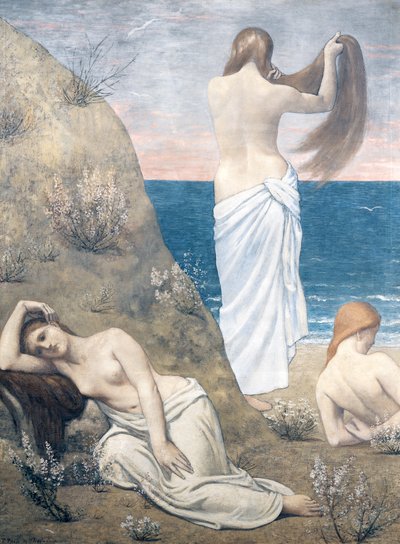 海辺の若い女の子 作： Pierre Puvis de Chavannes