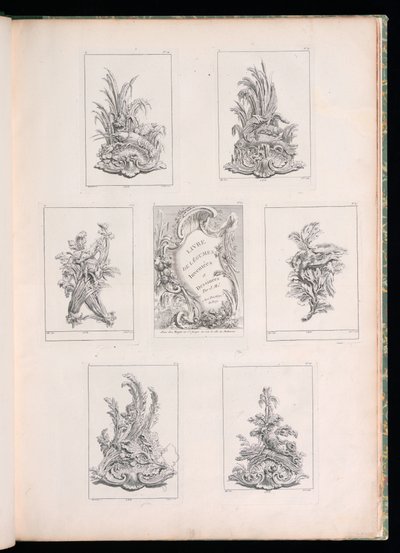 Livre deLegumesのAcanthusBranchに横たわる2羽の死んだ鳥の装飾デザイン 作： Pierre Quentin Chedel