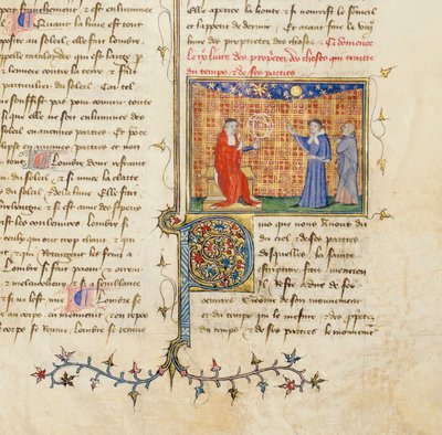 ジャンコルベションのフランス語訳、1390年頃のバルトロメウスアングリクスによる「De Proprietatibus Rerum」のページの詳細 作： Pierre Remiet