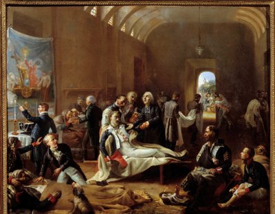 1814年のフランスの田園風景の中の救急車 ピエール・ヴィニュロン（1789-1872）の絵画 1814年 日。0,6x0,73 m パリ、カルナヴァレ美術館 作： Pierre Roch Vigneron