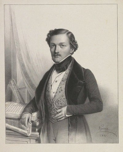 歌手のギルバート・ルイ・デュプレ1806-1896、1837年の肖像 作： Pierre Roch Vigneron