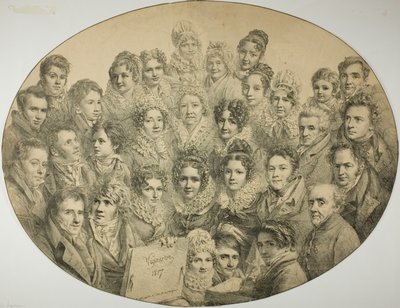 楕円形の 31 人の肖像画 作： Pierre Roch Vigneron