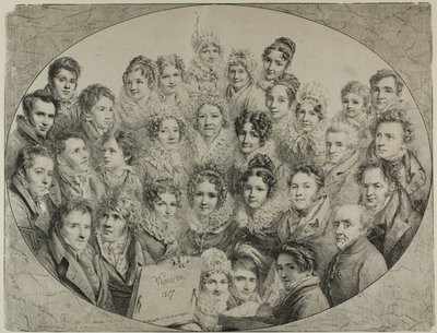 楕円形の 31 の肖像画 作： Pierre Roch Vigneron