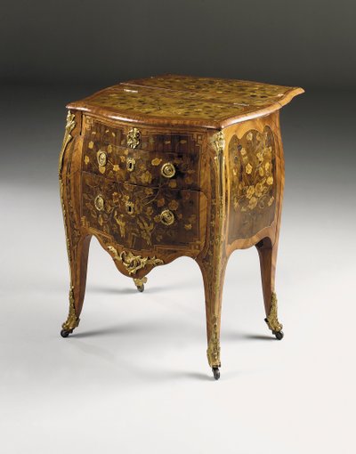 ルイ15世の箪笥、c.1765-70（オルモルに取り付けられたチューリップウッド、シカモア、アマランサス、寄木細工）（463003、463004、465390も参照） 作： Pierre Roussel