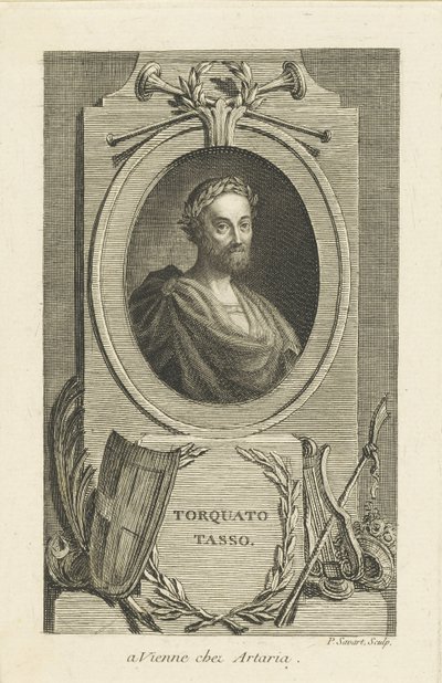 Torquato Tasso の肖像 1544-1595 年、1770 年頃。 作： Pierre Savart