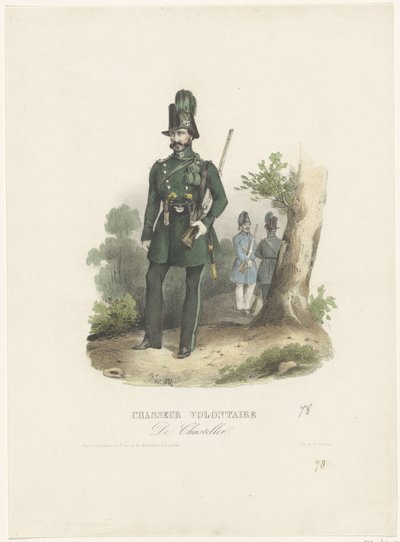 ベルギーのボランティア ハンター、1831 年 Chasseur Volontaire De Chasteller (オブジェクトのタイトル) 作： Pierre Simonau