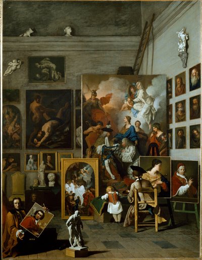 画家の仕事場（油彩・キャンバス、1740年頃 作： Pierre Subleyras