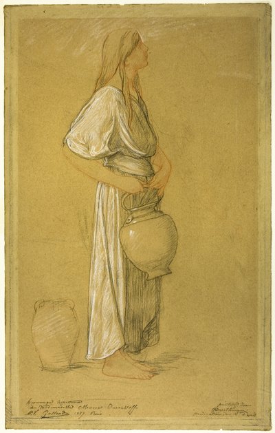 研究: 瓶を持つ女性 作： Pierre Victor Galland