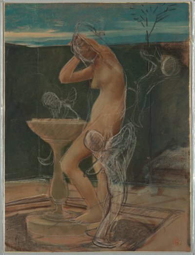 彼女の風呂で女性の研究 作： Pierre Victor Galland