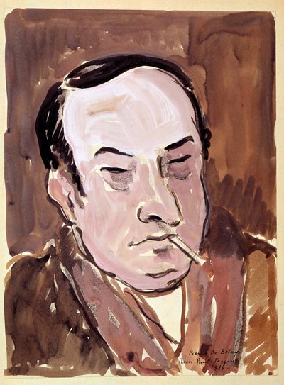 レオン・ポール・ファルグ (1876-1947) 詩人の肖像 ピエール・ド・ベレイ (1890-1947) による素描 1934. パリ、B.N. 作： Pierre de Belay