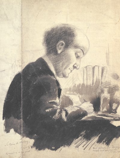 マックス・ジェイコブの肖像（1876-1944）1917年（鉛筆とガッシュ） 作： Pierre de Belay