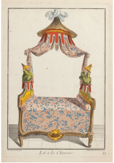 中国風のベッド、1788年頃。 作： Pierre de La Mesangere