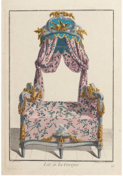 トルコ式ベッド、1788年頃。 作： Pierre de La Mesangere