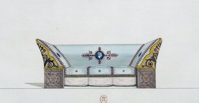 ソファ、プレート106、イラスト「Collection de meubles et objects de gout（家具と趣味の品々のコレクション）」より 作： Pierre de La Mesangere