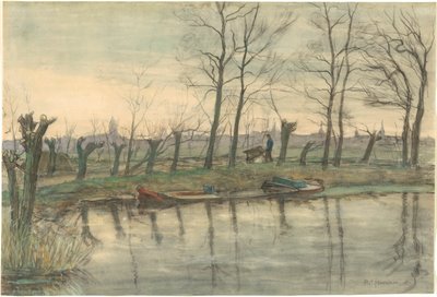 西側から見たアムステルダムのスカイライン 作： Piet Mondrian