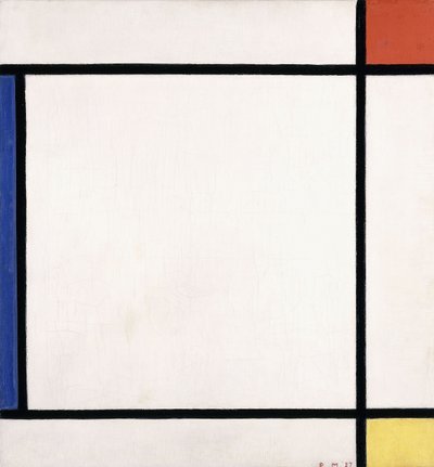 赤、黄、青のコンポジションIII 作： Piet Mondrian