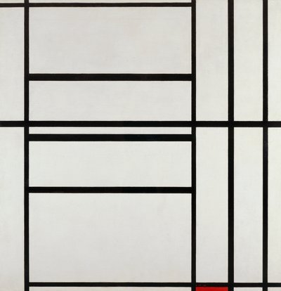グレーと赤のコンポジションNo.1 1938年 ピート・モンドリアン（1872-1944）作 油彩・キャンバス 作： Piet Mondrian
