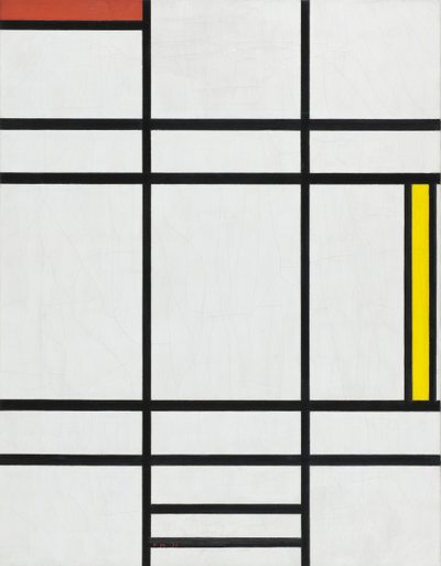 白、赤、黄色の構図、1936 作： Piet Mondrian