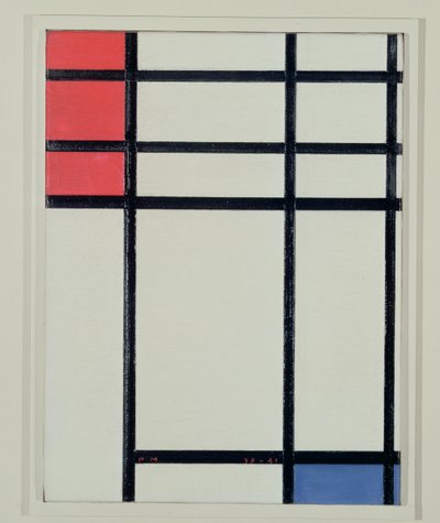 赤・青・白の合成（No.II）／赤と青の合成 作： Piet Mondrian