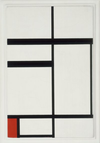 赤、黒、白の構図 作： Piet Mondrian