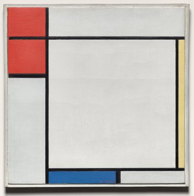 赤・黄・青のコンポジション 作： Piet Mondrian