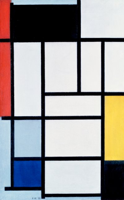 赤・黄・青の合成 作： Piet Mondrian