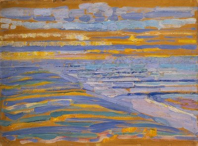 ビーチと桟橋、ドンブルグの砂丘。 1909 作： Piet Mondrian