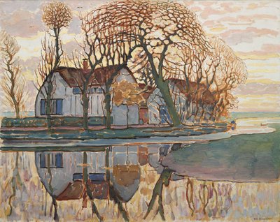 ダイフェンドレヒト近くの農場、1916年頃 作： Piet Mondrian