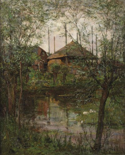柳の木の干し草の山、c.1897-98（キャンバスに油彩） 作： Piet Mondrian