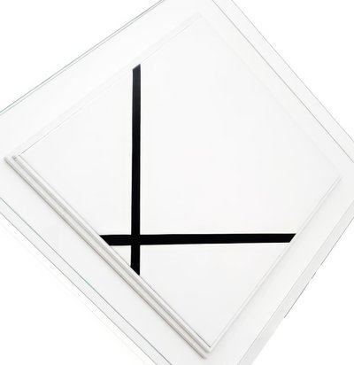 二線の菱形構成（キャンバスに油彩） 作： Piet Mondrian