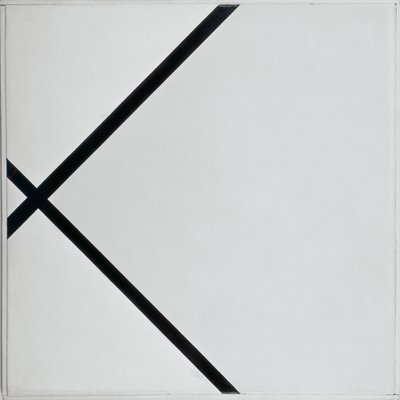 2本の線で構成された Lozenge 構図 作： Piet Mondrian