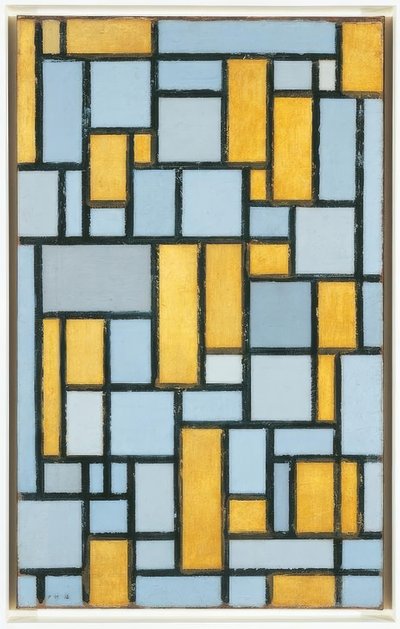ピエト・モンドリアン（1872–1944）、グレイとオーカーの作曲、1918 作： Piet Mondrian
