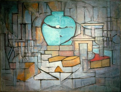 ジンジャーポットIIのある静物 作： Piet Mondrian