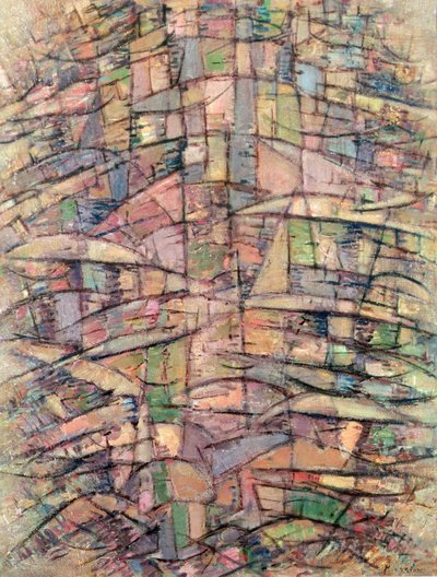 木（油彩・キャンバス 作： Piet Mondrian
