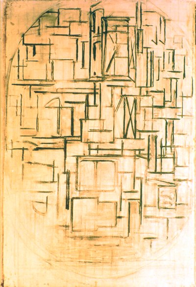 無題の楕円形の組成物1914 作： Piet Mondrian