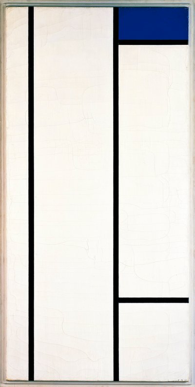 青と白の縦構図 作： Piet Mondrian