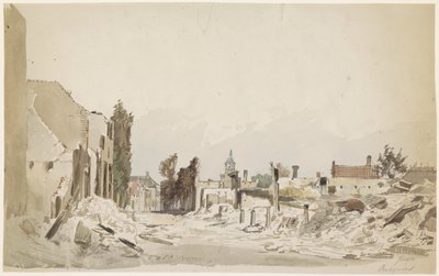 1870 年 6 月の火災後のボーデグラーベンの廃墟 作： Piet Schipperus