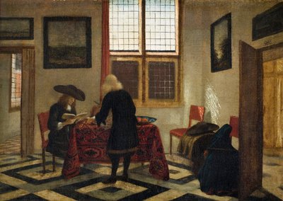室内風景 - Peinture de Pieter Janssens Elinga (1623-1682) - 油彩・キャンバス - 41,5x58 - Hallwylska Museet, Stockholm 作： Pieter Janssens