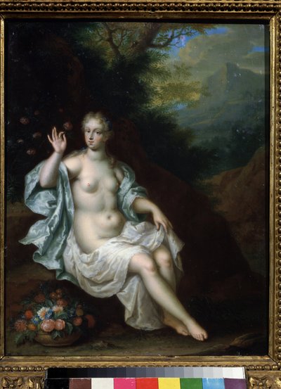 「ニンフ フローレの肖像」 (フローラ) ピーター ボーン (ボルム) による絵画 (1650-1682) 17 世紀、モスクワのプーシキン美術館の個人コレクション 作： Pieter Borm