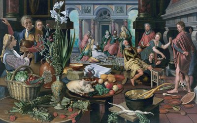 マーサとメアリーの家のキリスト 作： Pieter Aertsen
