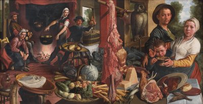 ザ・ファット・キッチン。 アレゴリー 作： Pieter Aertsen