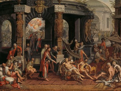 麻痺者の癒し、ベセスダの池 作： Pieter Aertsen