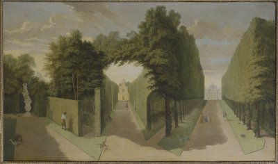 バニョーとコメドビルの路地の眺め、チズウィックヴィラ（油彩・キャンバス 作： Pieter Andreas Rysbrack