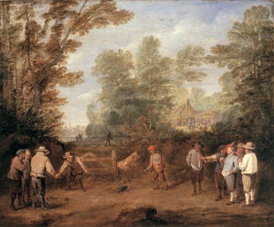A game of bowls」1705年～1734年 作： Pieter Angillis