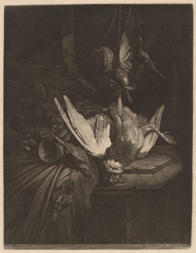狩猟鳥のある静物 作： Pieter Anthony Wakkerdak after William Gowe Ferguson