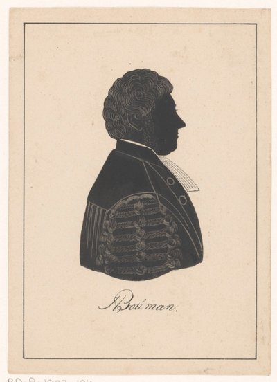 Herman Bouman のシルエットの肖像画 作： Pieter Barbiers (IV) (possibly)