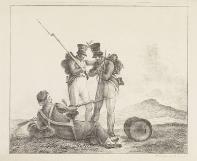 戦場の 3 人の兵士 作： Pieter Bartholomeusz. Barbiers