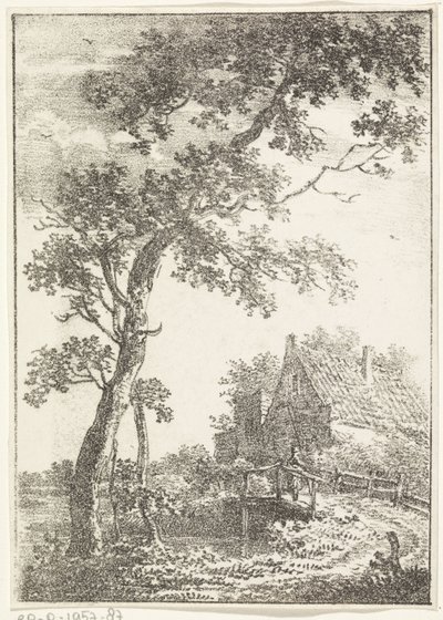 木と橋と家のある風景 作： Pieter Bartholomeusz. Barbiers