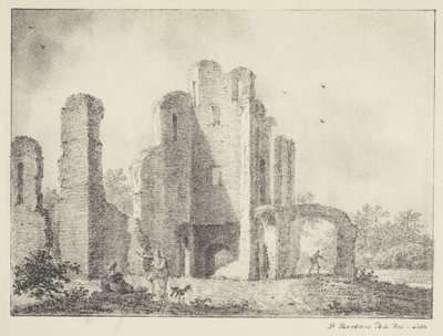 遺跡と人物のある風景 作： Pieter Bartholomeusz. Barbiers