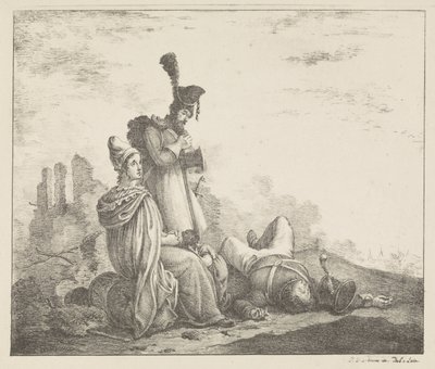 兵士の死を悼む中隊 作： Pieter Bartholomeusz. Barbiers